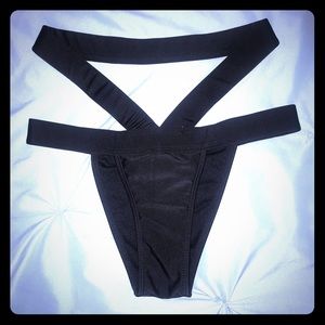 NEW! Black Strappy High-Cut Cheeky Bikini Bottom